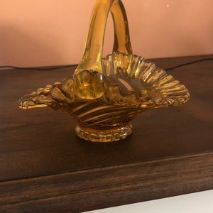Beautiful vintage ruffled glass basket